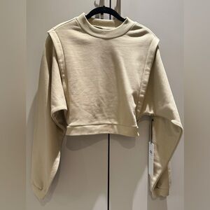 ALO Yoga Beige Cropped Sweatshirt